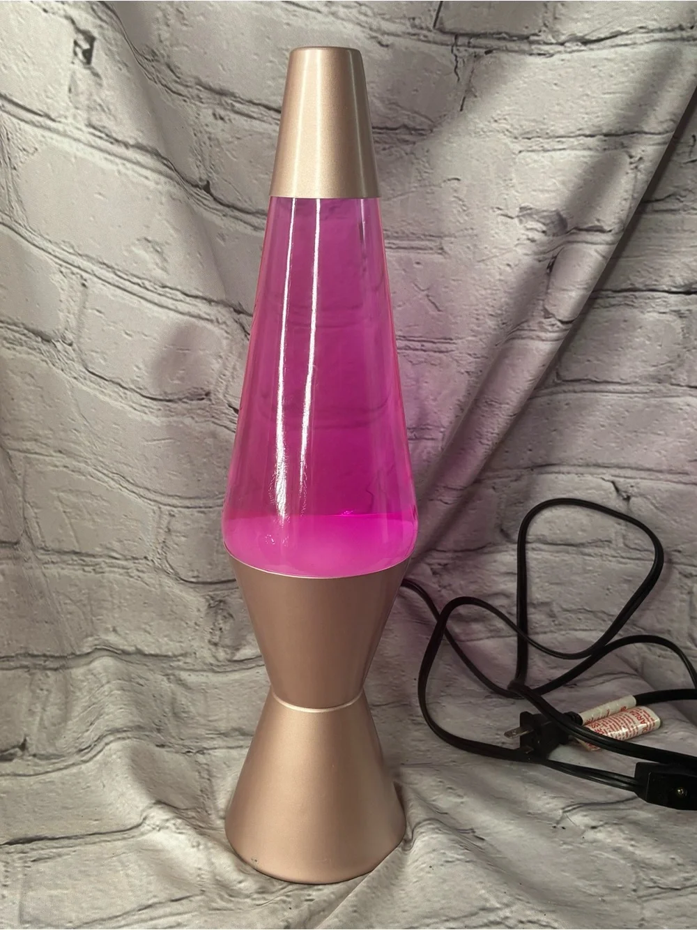 Pink Lava Lamp with Rose Gold Base - Decorative Home Accent